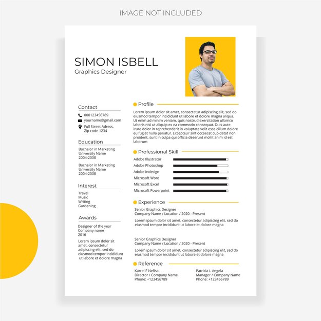 Vector clean and modern cv template