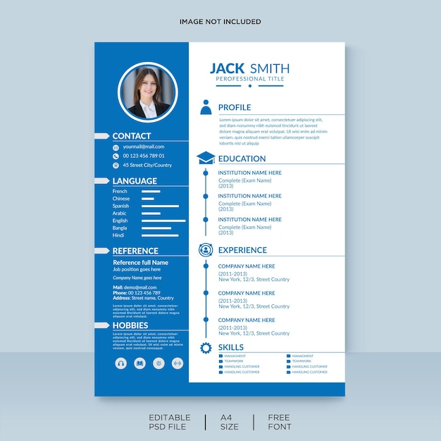 Clean and modern infographic resume or cv template