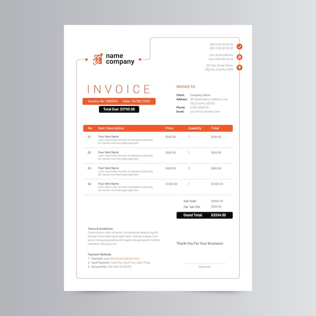 Clean and Modern Invoice Template