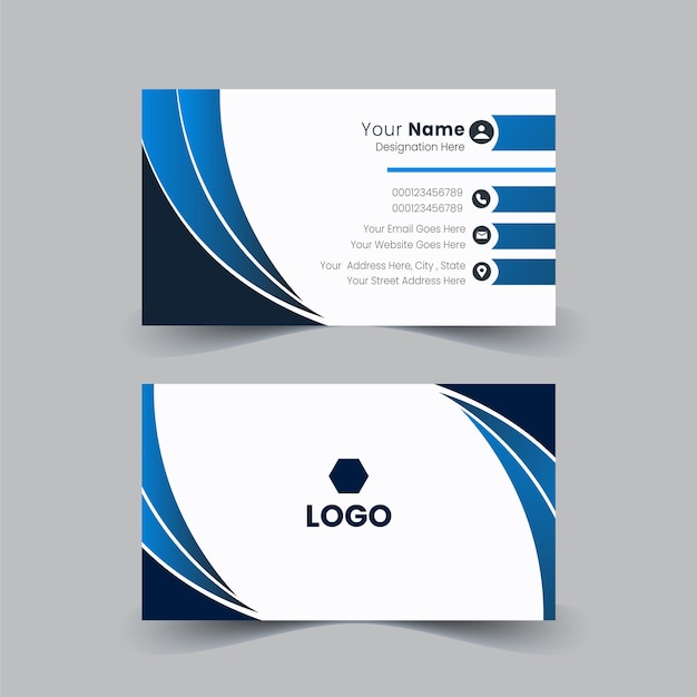 Clean modern and professional business card template design layout ready for print