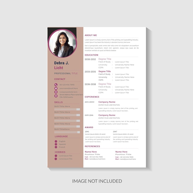 Clean Modern Resume and Cover Letter Layout resume design