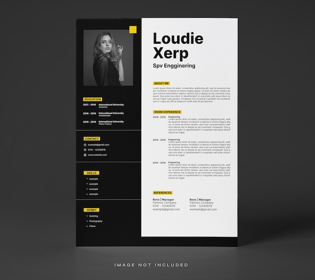 Vector clean and modern resume or curriculum vitae template minimalist