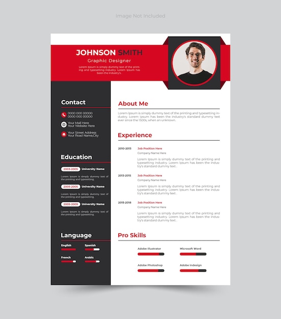 Vector clean and modern resume or cv template