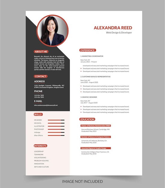 Clean and modern resume or cv template