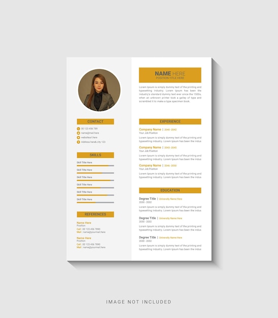 clean and modern resume or cv template
