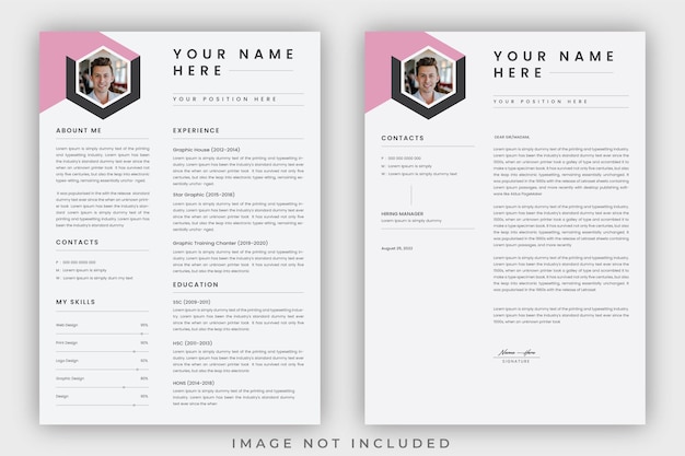 Clean Modern Resume Layout Vector Template for Business Job Applications Minimalist resume cv