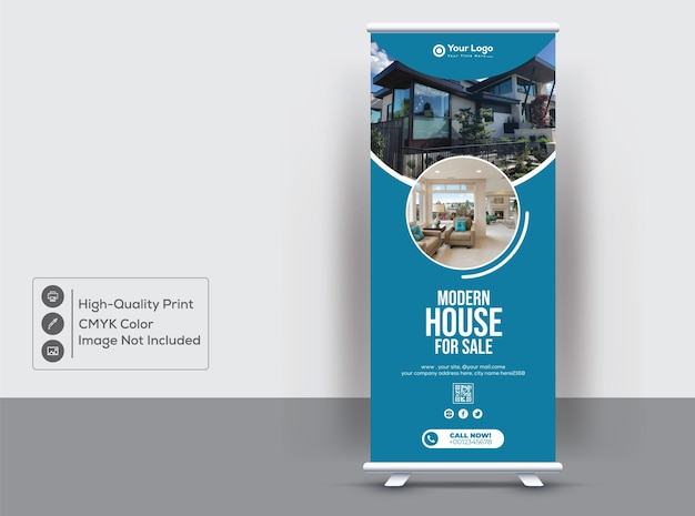 Clean And Modern RollUp XStand Banner Design Template