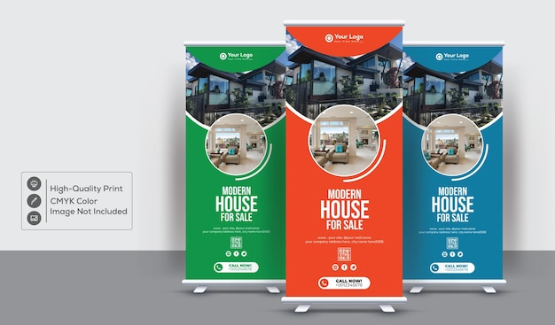 Clean And Modern RollUp XStand Banner Design Template