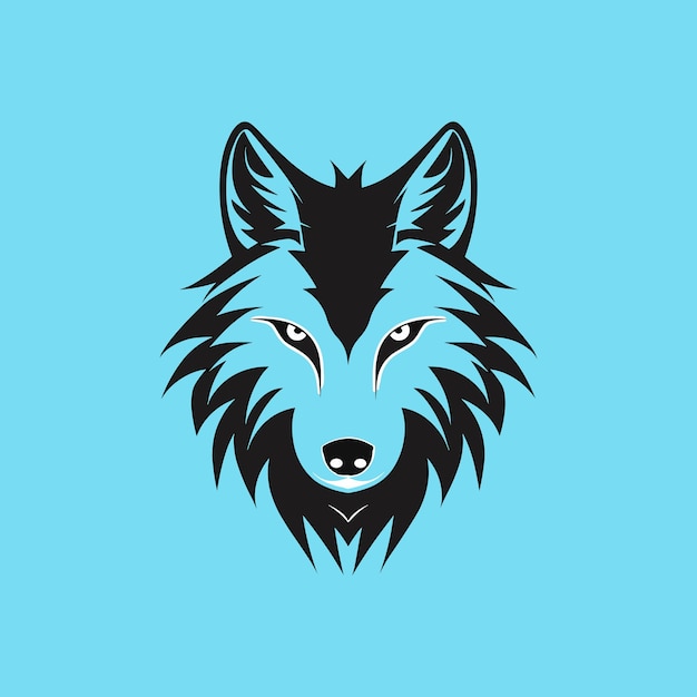 Clean modern wolf logo simple minimal animal