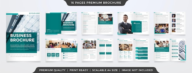 Чистый многоцелевой шаблон бизнес-брошюры в минималистском стиле и простой макет