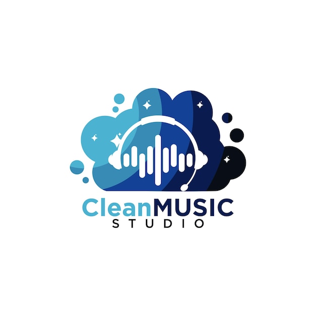 Clean music studio logo design template