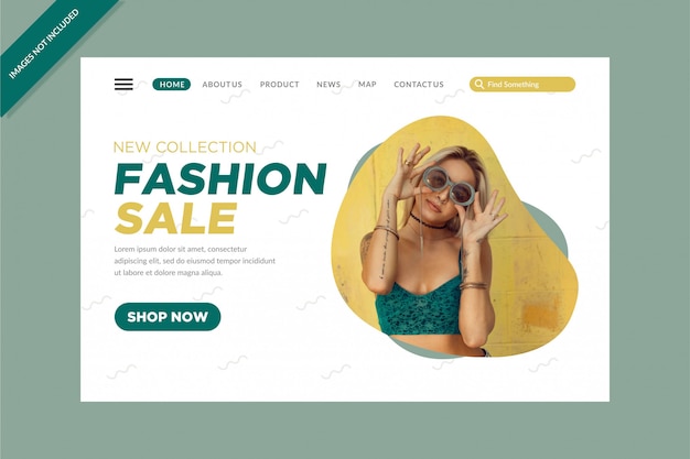 Чистая новая коллекция Fashion Sale Landing Pages