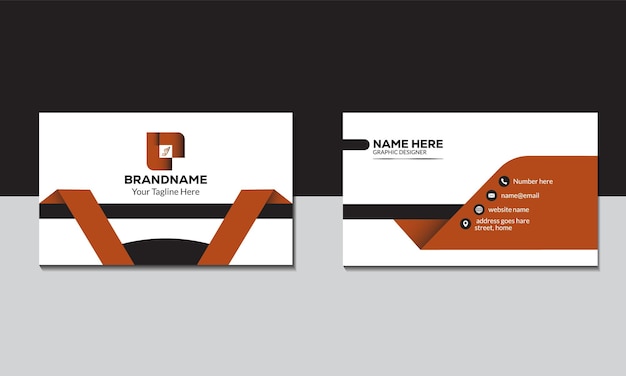 Vector clean orange professional business card template