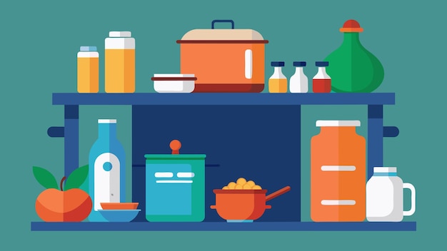 清潔で整理された食器棚は,すべての人とゆっくりと調理するための完璧な背景を提供します