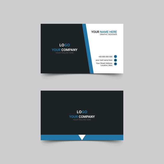 Vector clean professional black business card template design