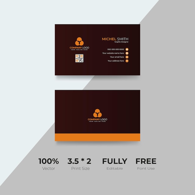 clean professional business card template