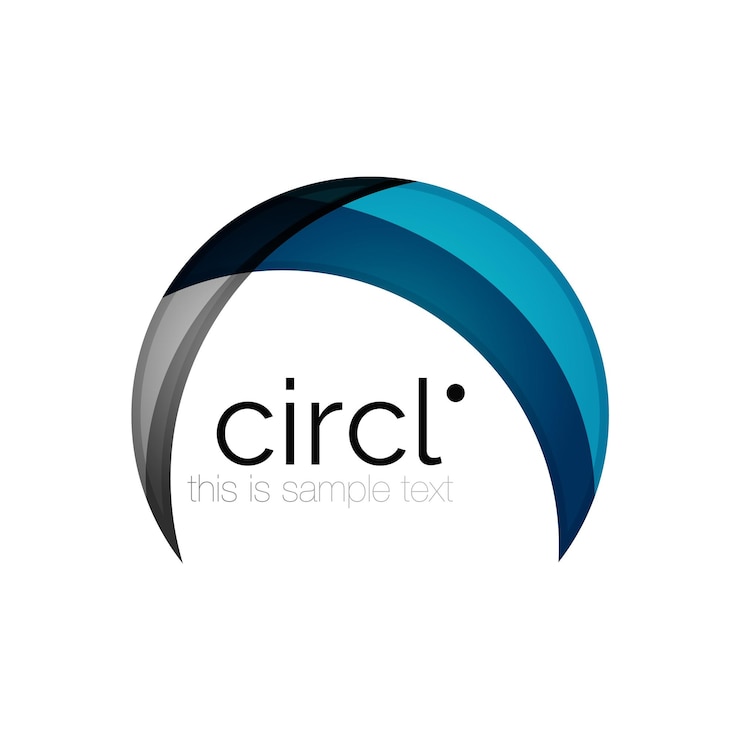 Vector clean professional colorful circle business icon vector abstract swirl symbol