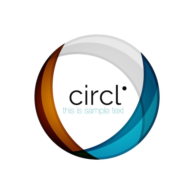 Clean professional colorful circle business icon Vector abstract swirl symbol