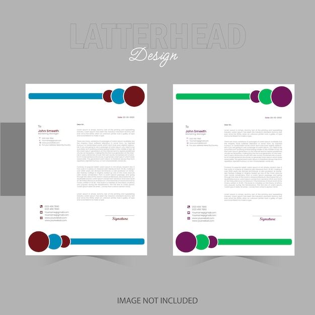 Clean and professional corporate company business letterhead template