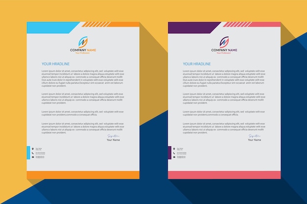 Clean and professional corporate company business letterhead