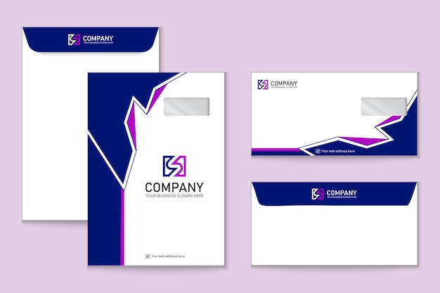 Clean and professional corporate company envelope templates set