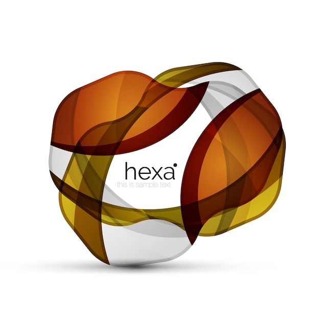 Clean professional hexagon shape business emblem Vector techno futuristic icon