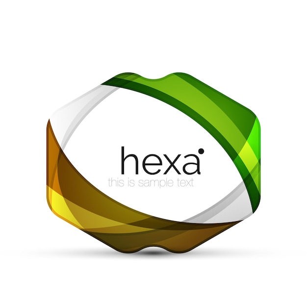 Clean professional hexagon shape business emblem Vector techno futuristic icon