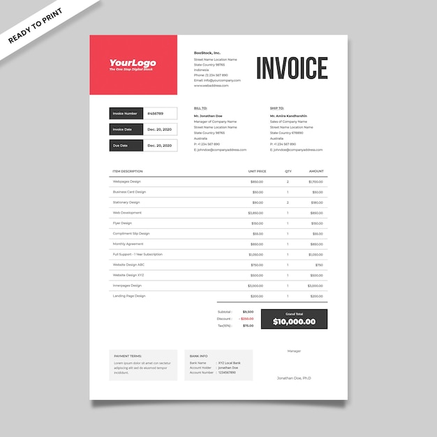 Clean Professional Invoice Template