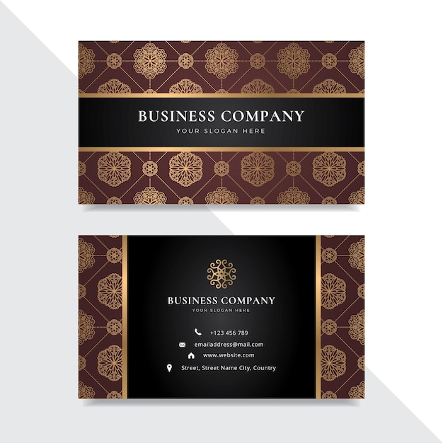 Vector clean professional simple modern business card unique mandala vintage design