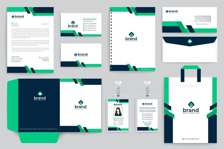 Vector clean professional stationery template
