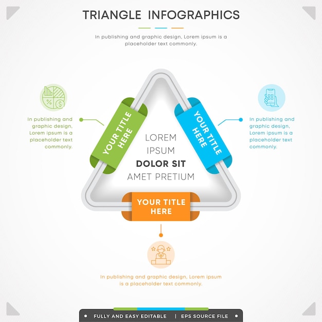 Premium Vector Clean and professional three points infographic design