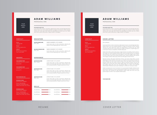 Clean Resume or CV and Cover Letter Template