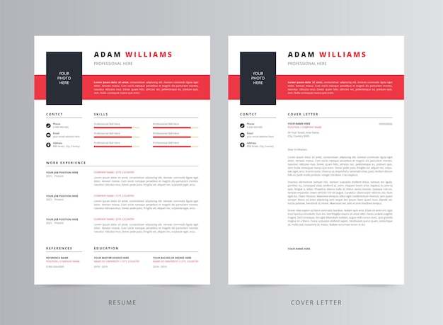 Clean Resume or CV and Cover Letter Template