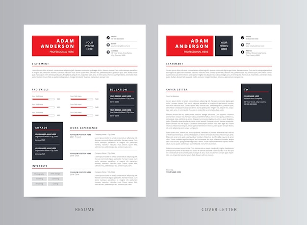 Clean Resume or CV and Cover Letter Template