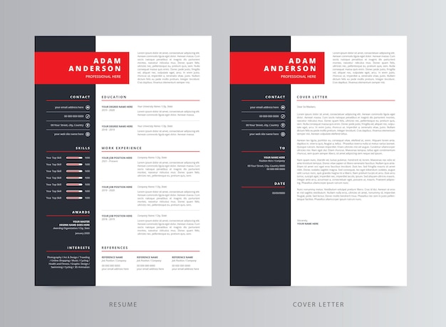 Clean Resume or CV and Cover Letter Template