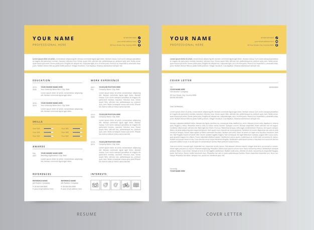 Clean Resume or CV and Cover Letter Template