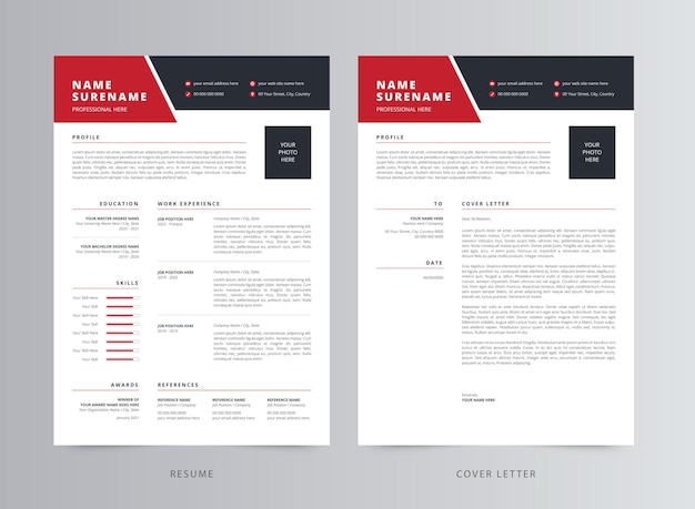 Clean Resume or CV and Cover Letter Template