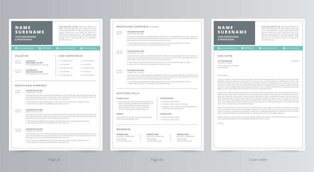 Clean Resume or CV and Cover Letter Template