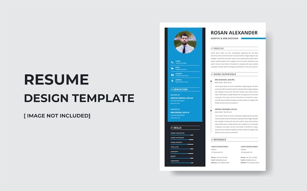 Vector clean resume design or cv design for multipurpose used