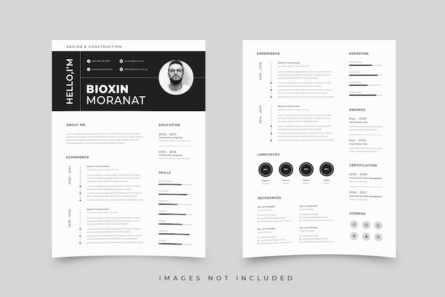 Vector clean resume template