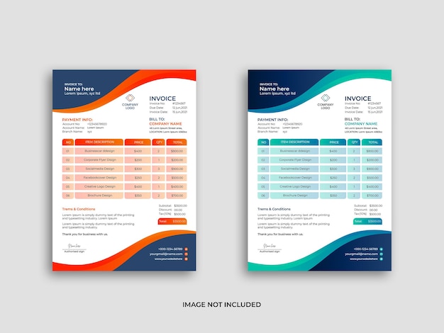 Clean and simple business invoice template design