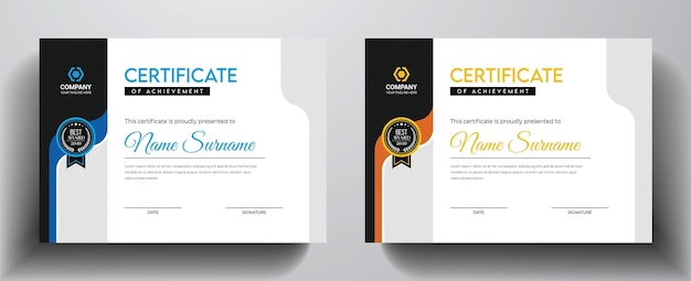 Vector clean and simple certificate template