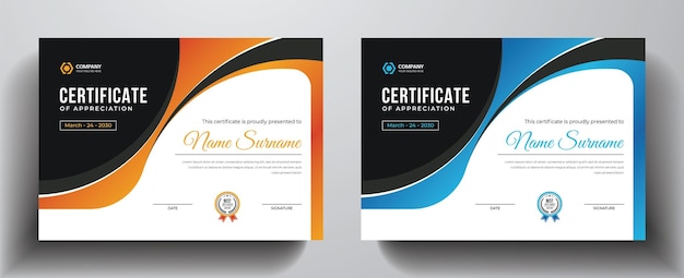 Vector clean and simple certificate template