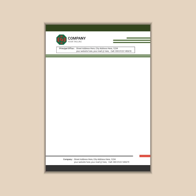 clean and simple corporate letterhead template