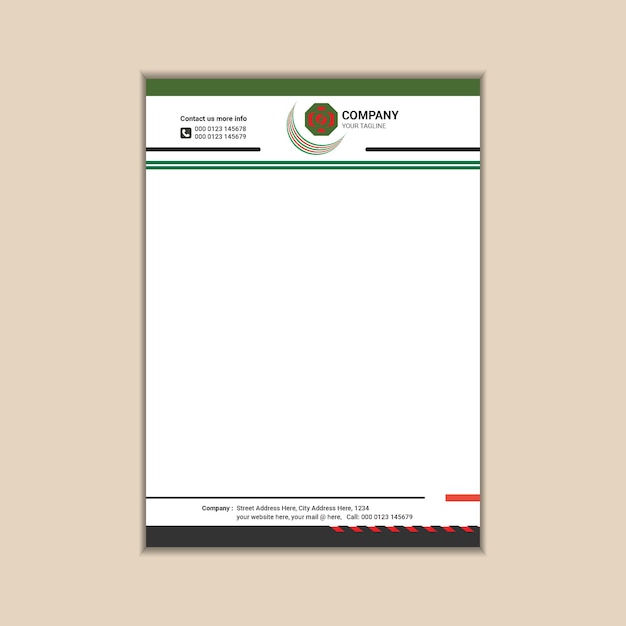 clean and simple corporate letterhead template