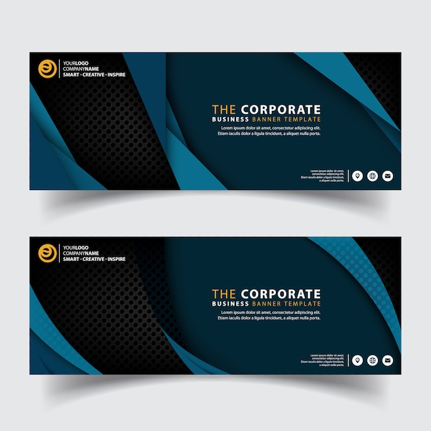 Clean and simple horizontal corporate business banner vector templates