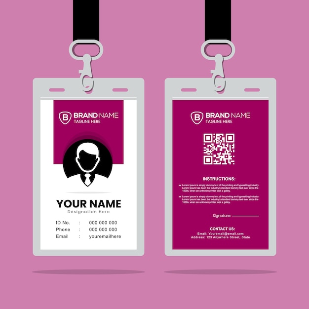 Clean and Simple ID Card Design Template. Simple Business ID Card Design Template