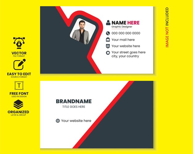 Clean and simple vector creative doublesided business card design for business and personal use