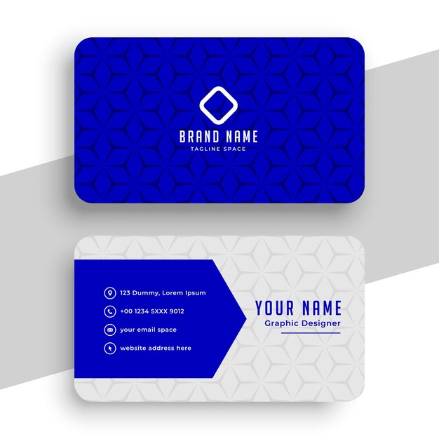 Clean style blue modern business card template vector