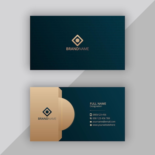 Clean style business card design Premium Vector